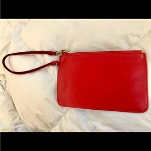 NWOT Red Calf Leather Wristlet